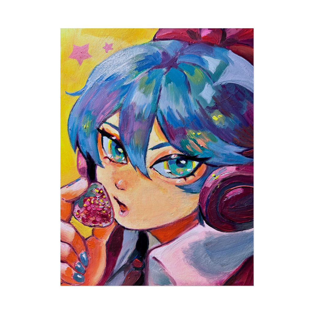Rolled Poster — Miku and strawberry
