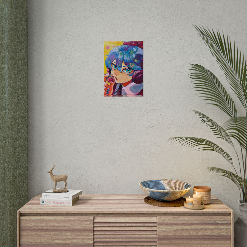 Rolled Poster — Miku and strawberry