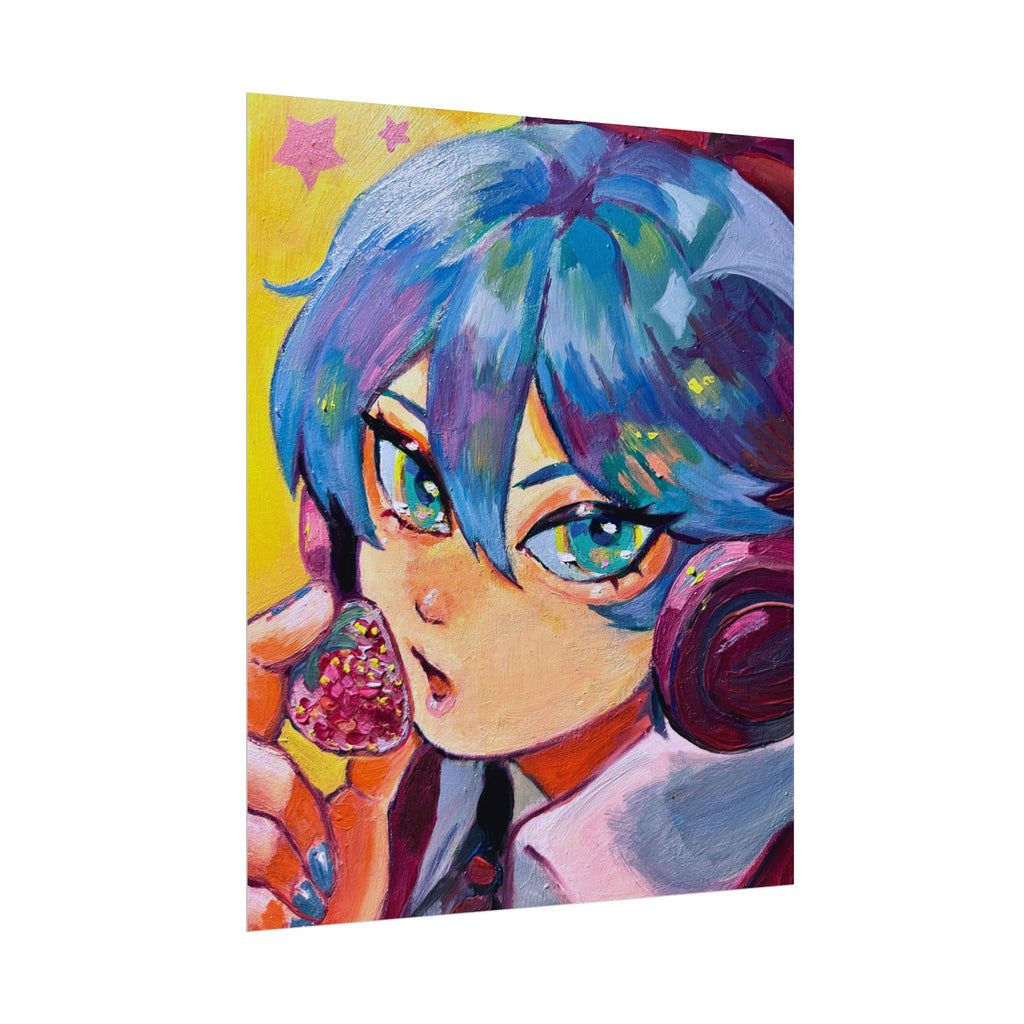Rolled Poster — Miku and strawberry