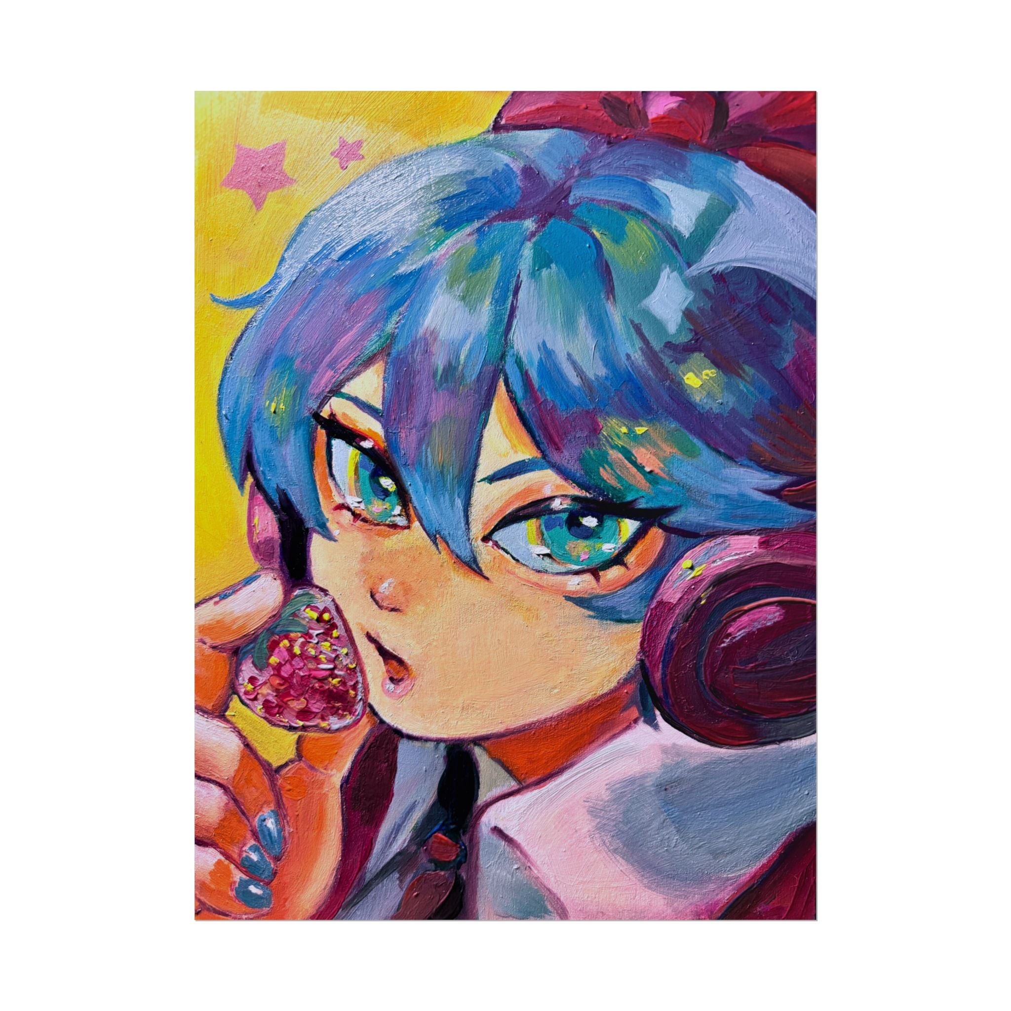Rolled Poster — Miku and strawberry