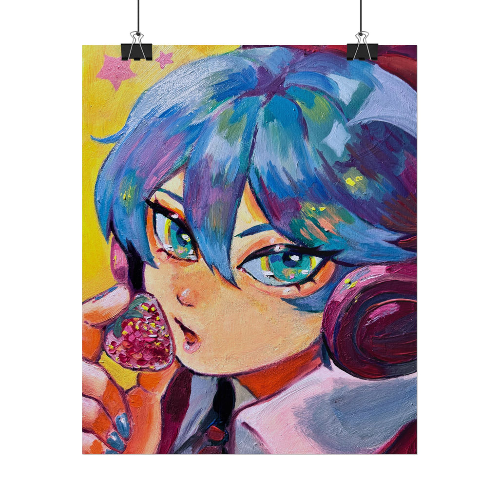 Rolled Poster — Miku and strawberry