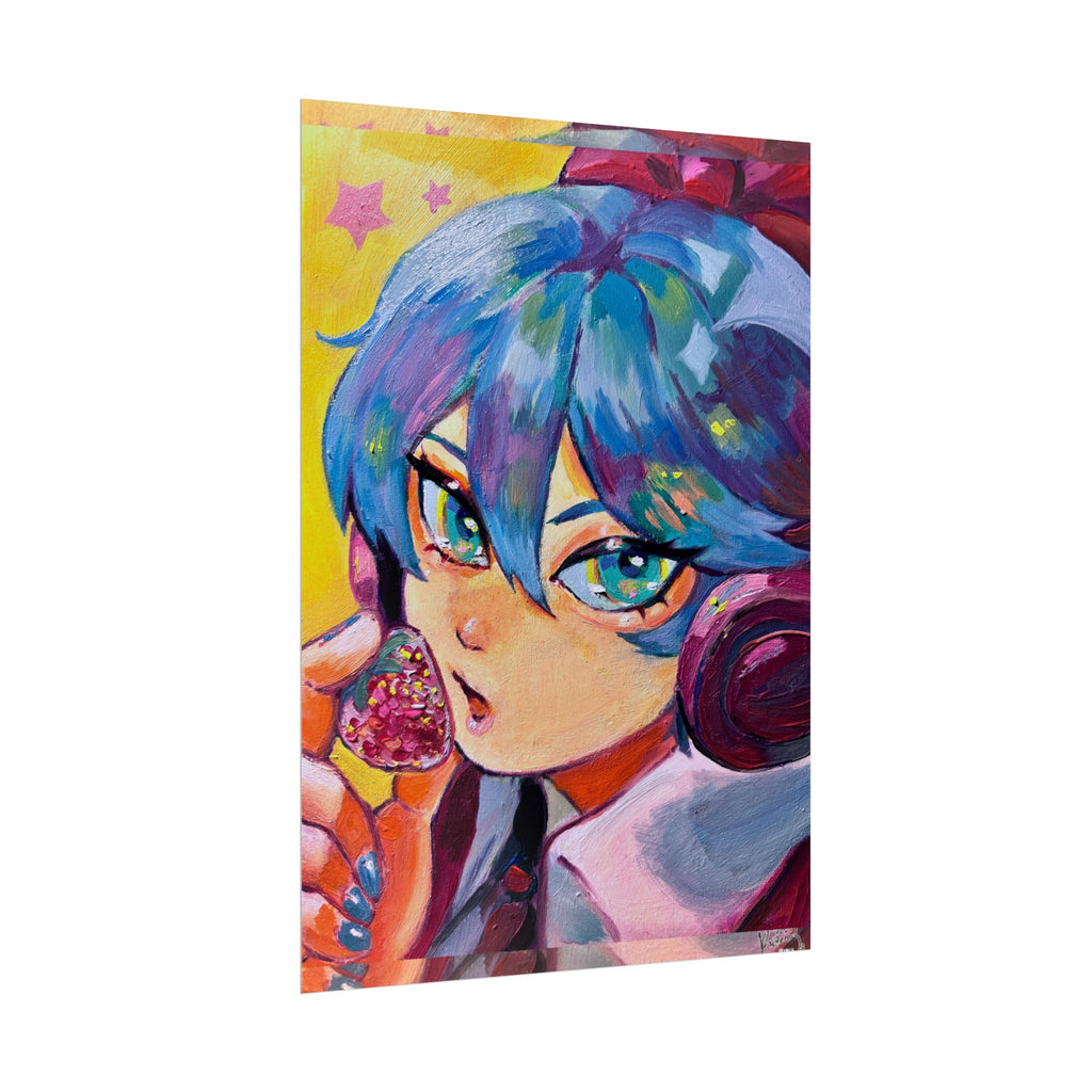 Rolled Poster — Miku and strawberry