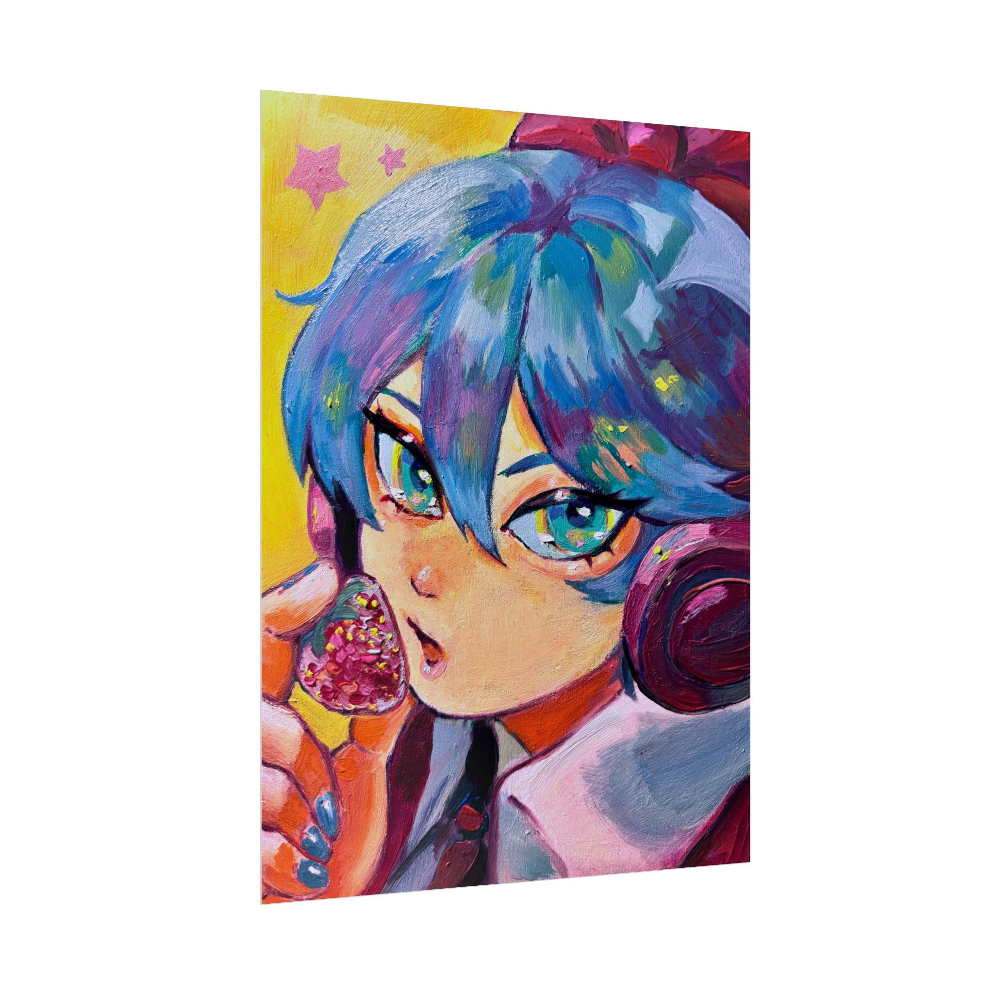 Rolled Poster — Miku and strawberry