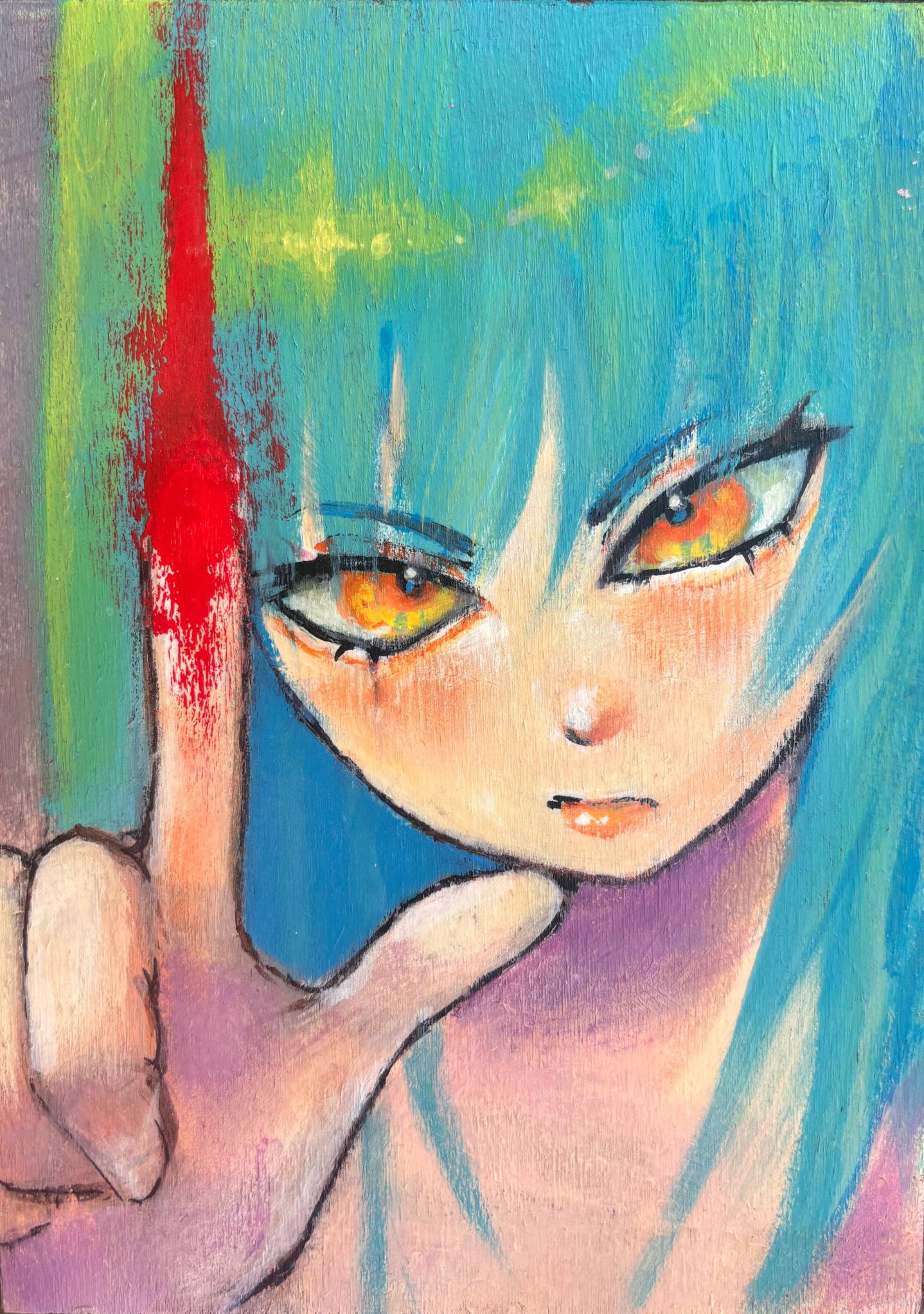 Original painting bloody girl