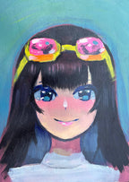 Original painting googles girl