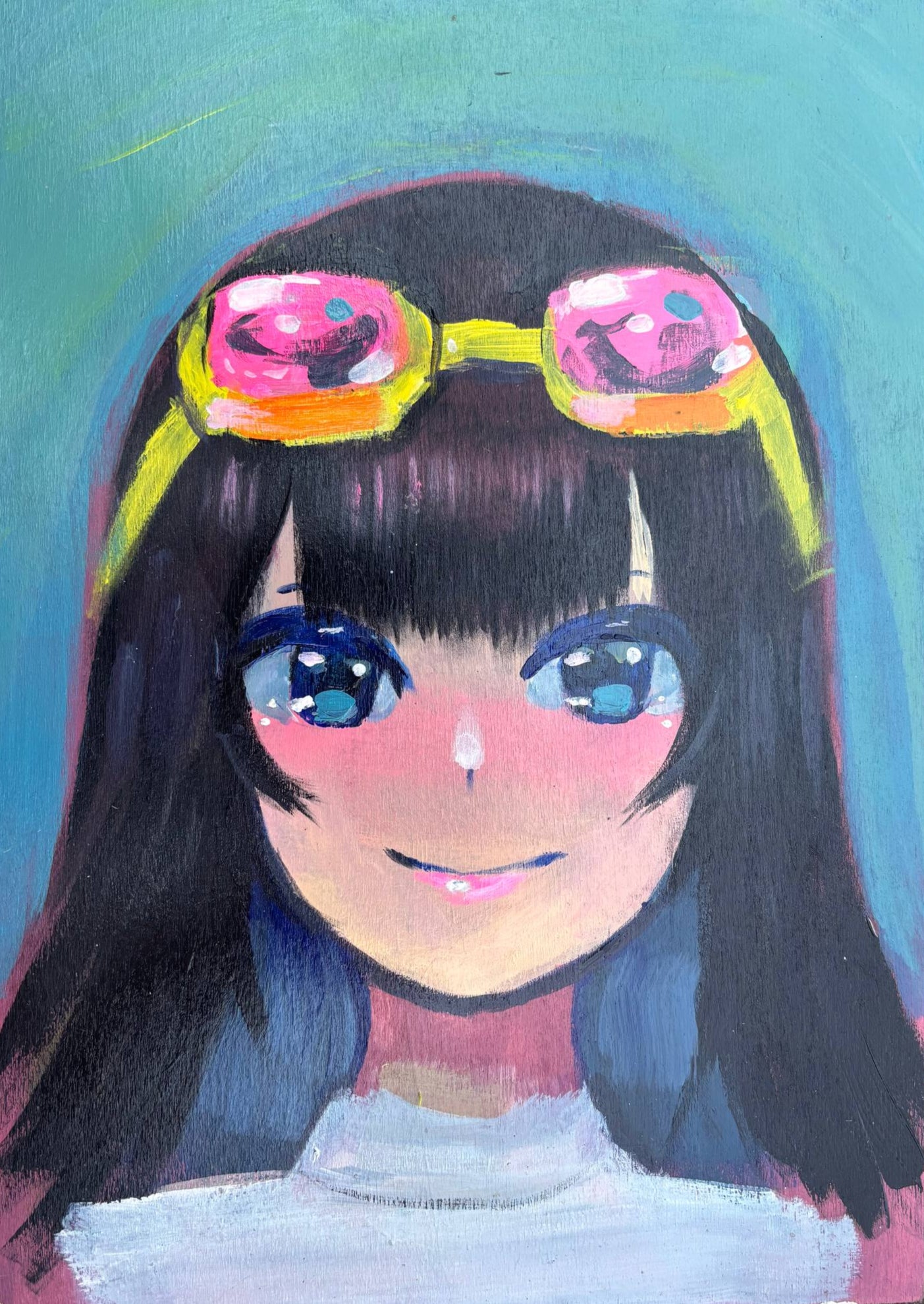 Original painting googles girl