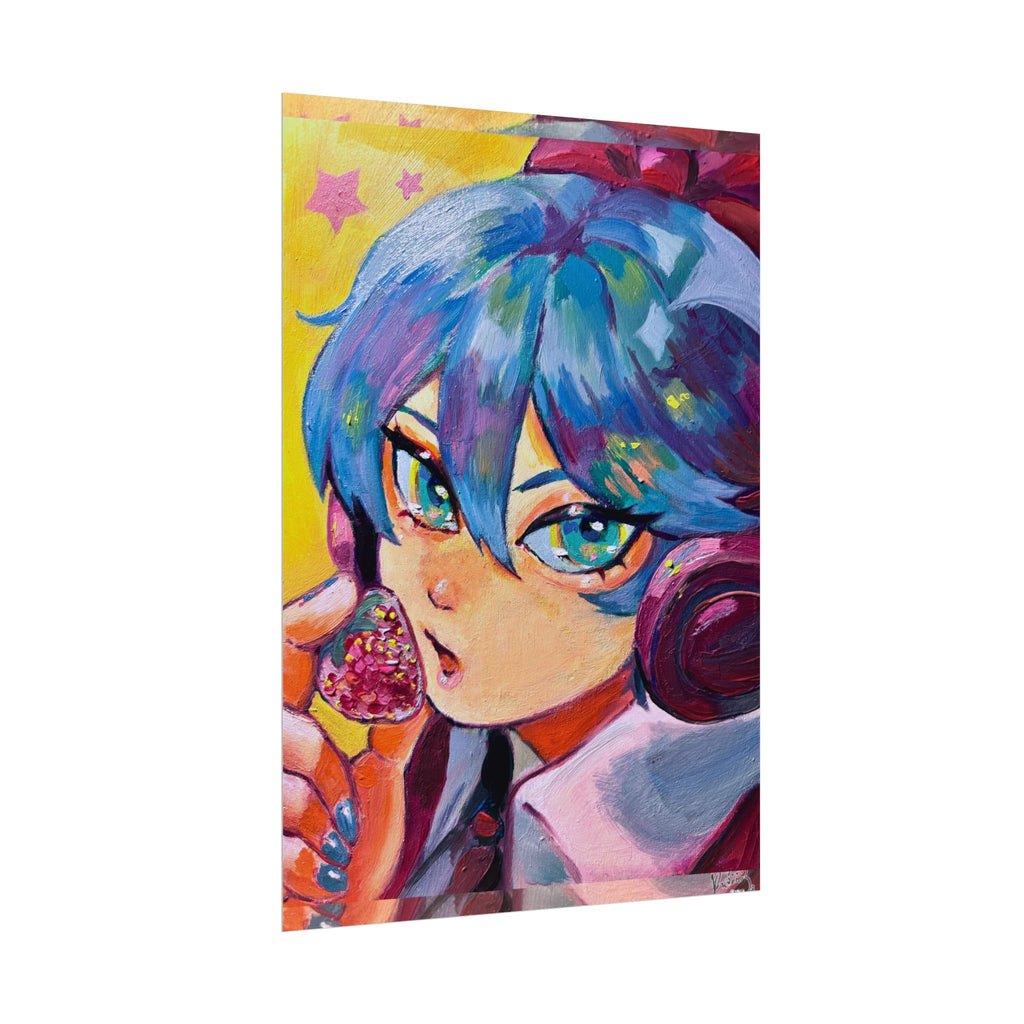 Rolled Poster — Miku and strawberry