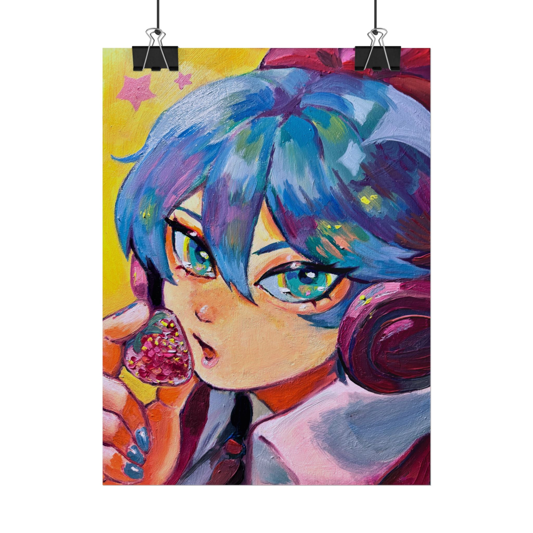 Rolled Poster — Miku and strawberry