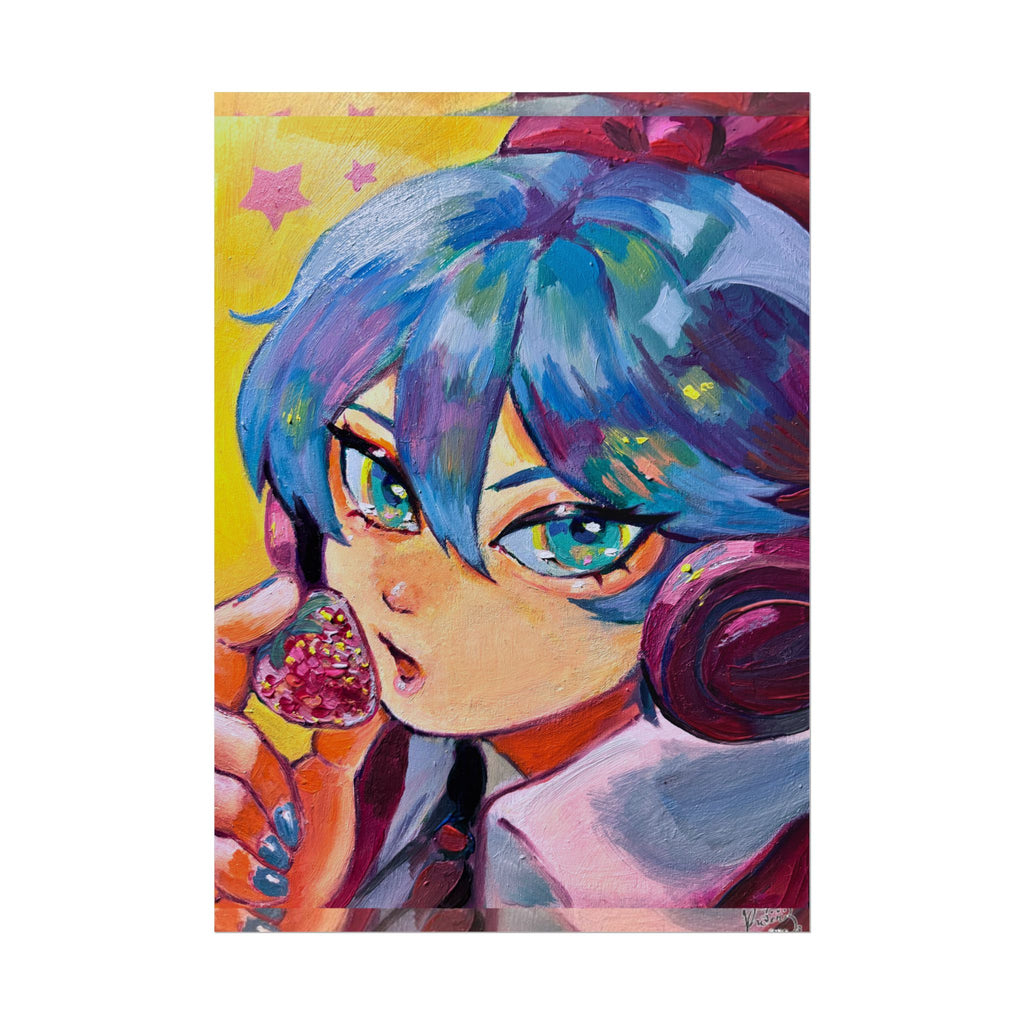 Rolled Poster — Miku and strawberry