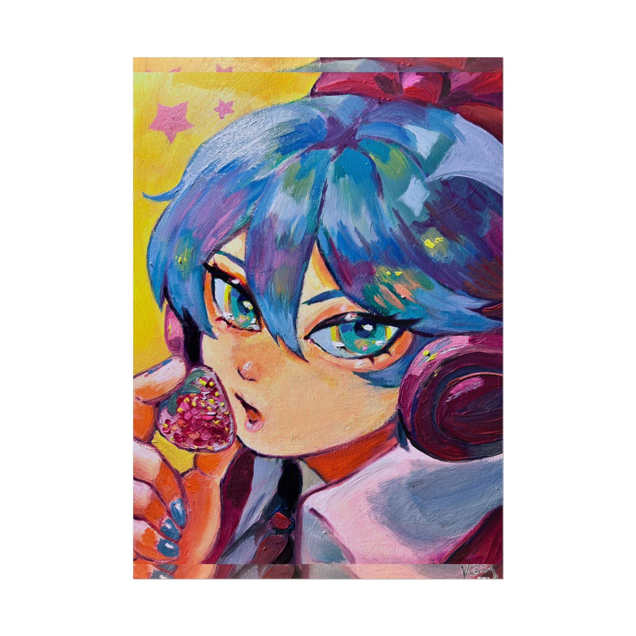 Rolled Poster — Miku and strawberry