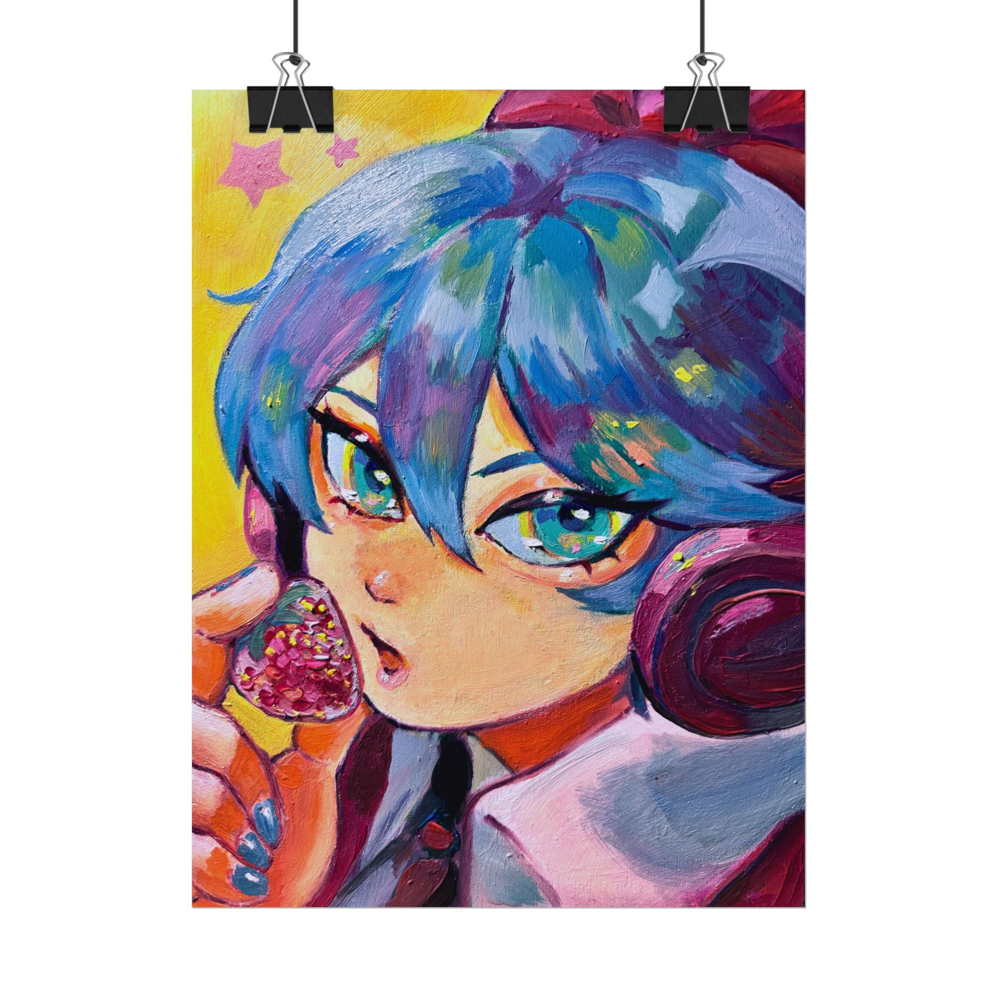 Rolled Poster — Miku and strawberry