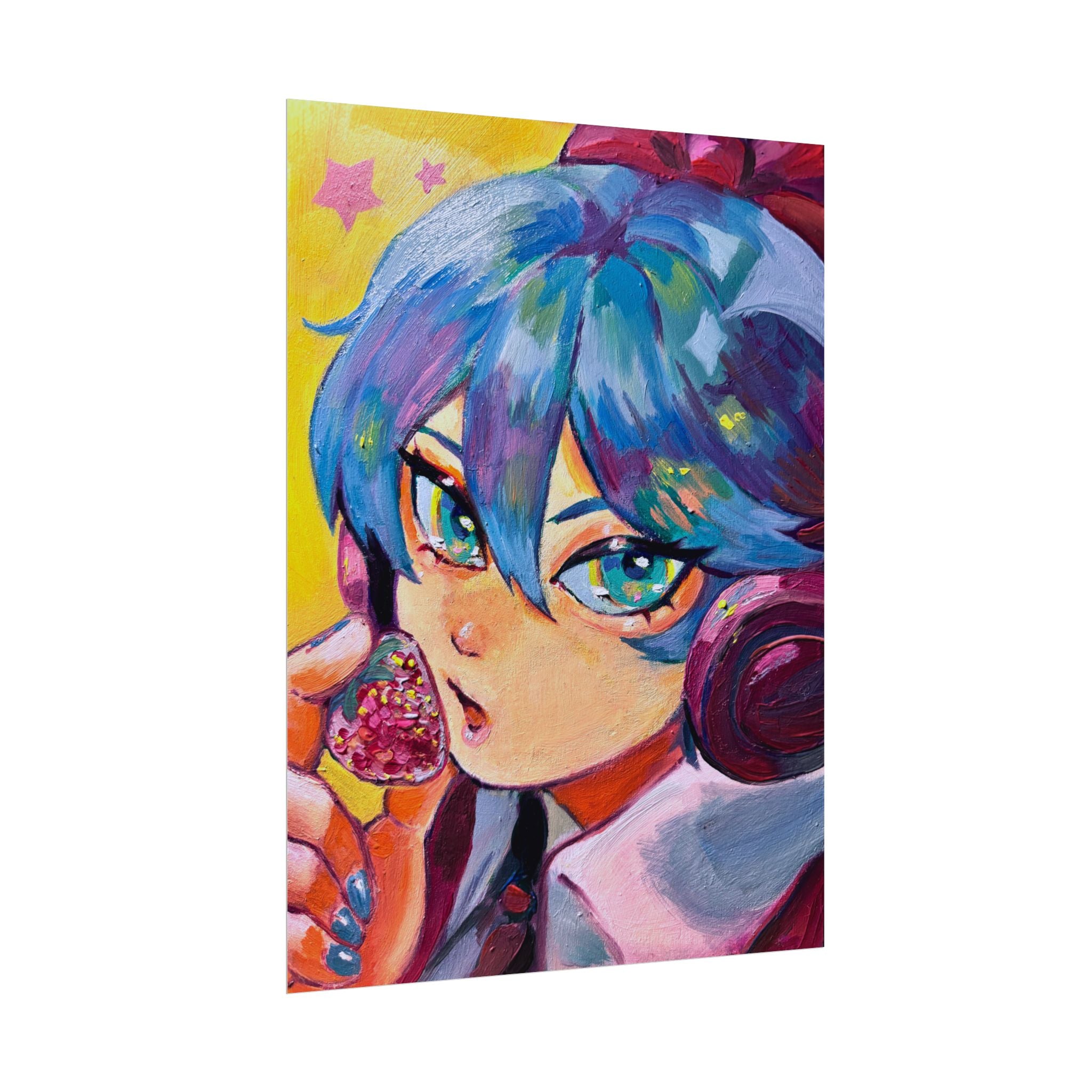 Rolled Poster — Miku and strawberry