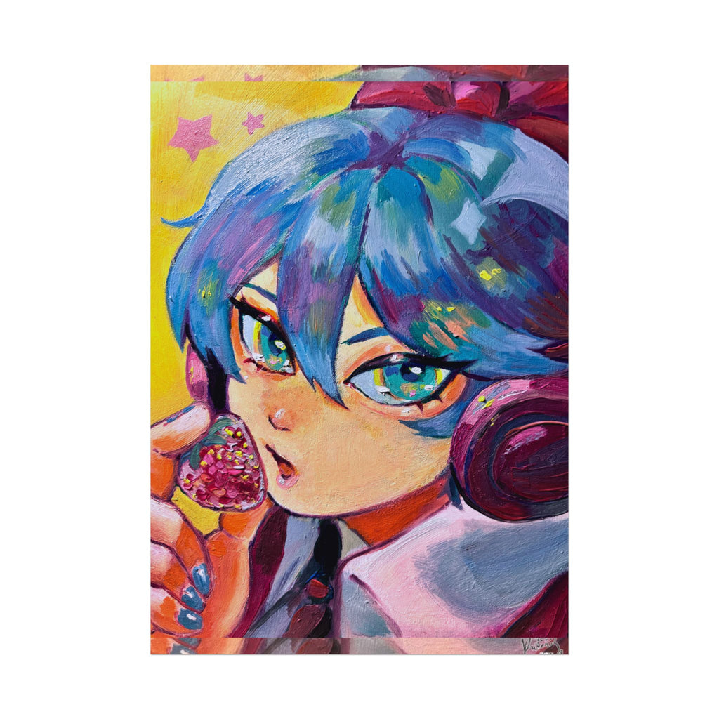 Rolled Poster — Miku and strawberry