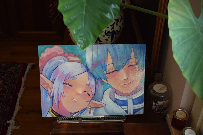 Frieren & Himmel together (original painting)